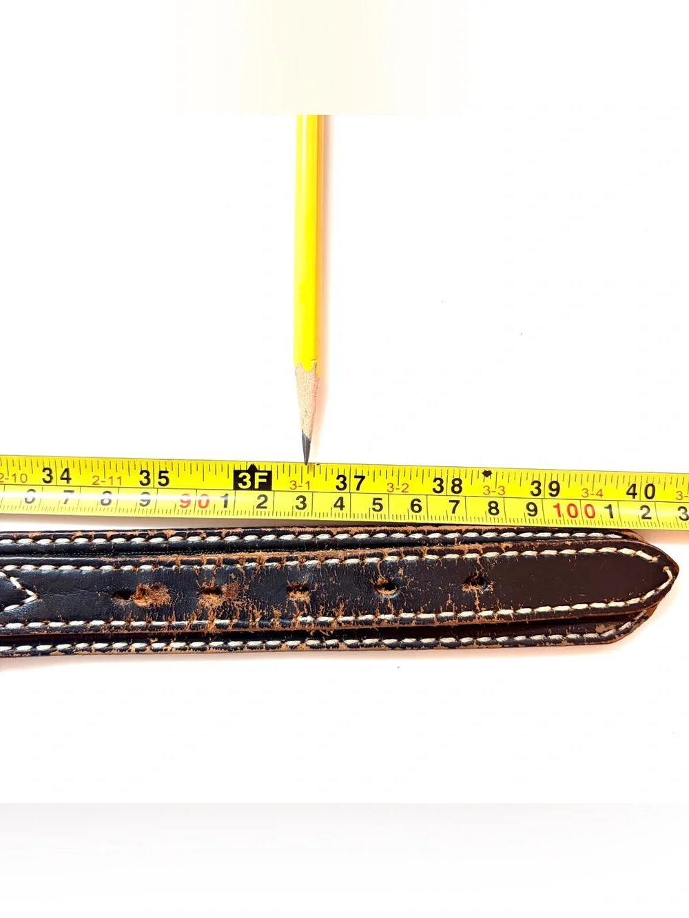 Vintage Circle Y Leather Western Belt 36 Black Floral Hand Tooled Distressed